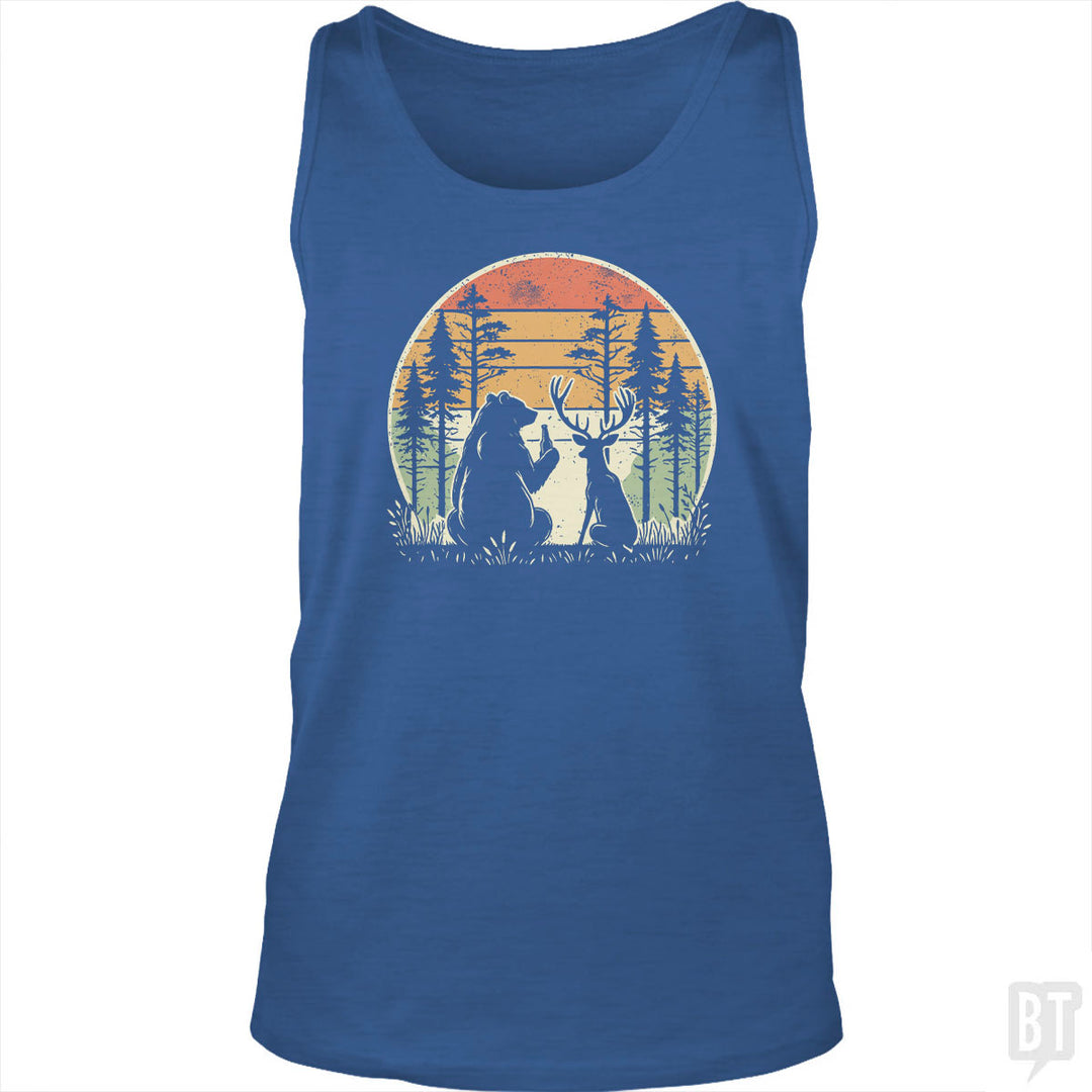 Bear And Deer Share A Beer Tank Top