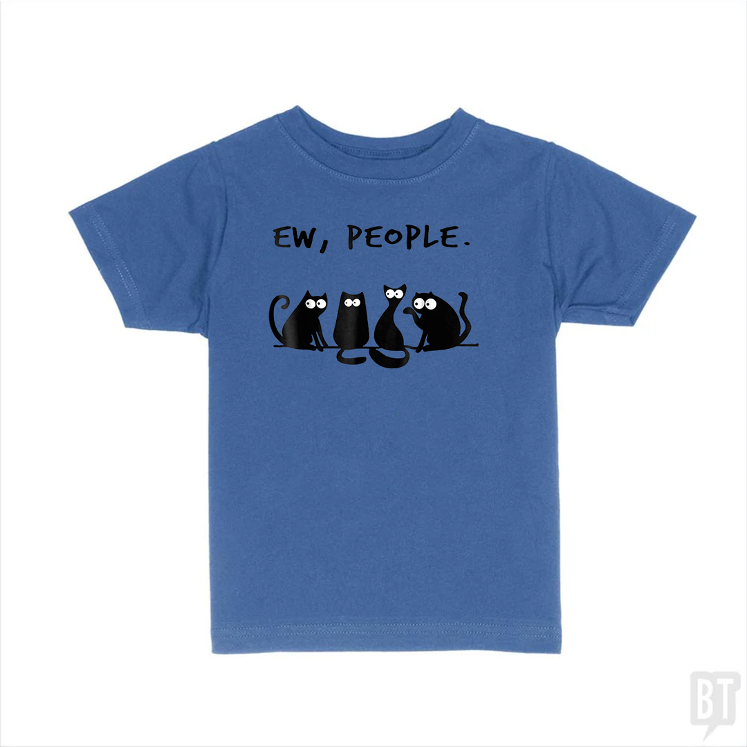 Funny Cat Ew, People Kids Shirt