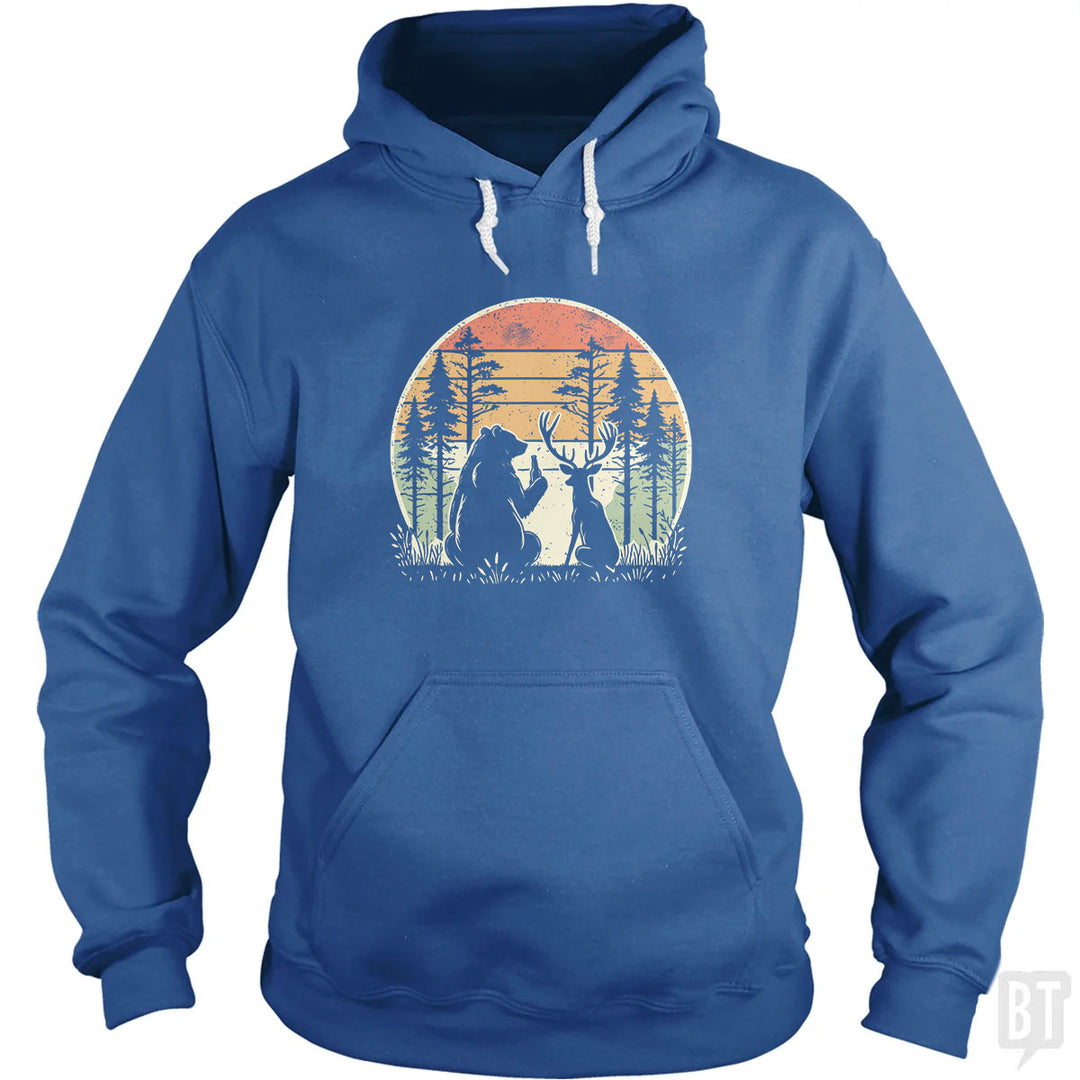 Bear And Deer Share A Beer Hoodie