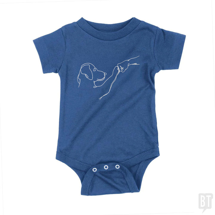 Dog and Human Fist Bump Baby One-Piece