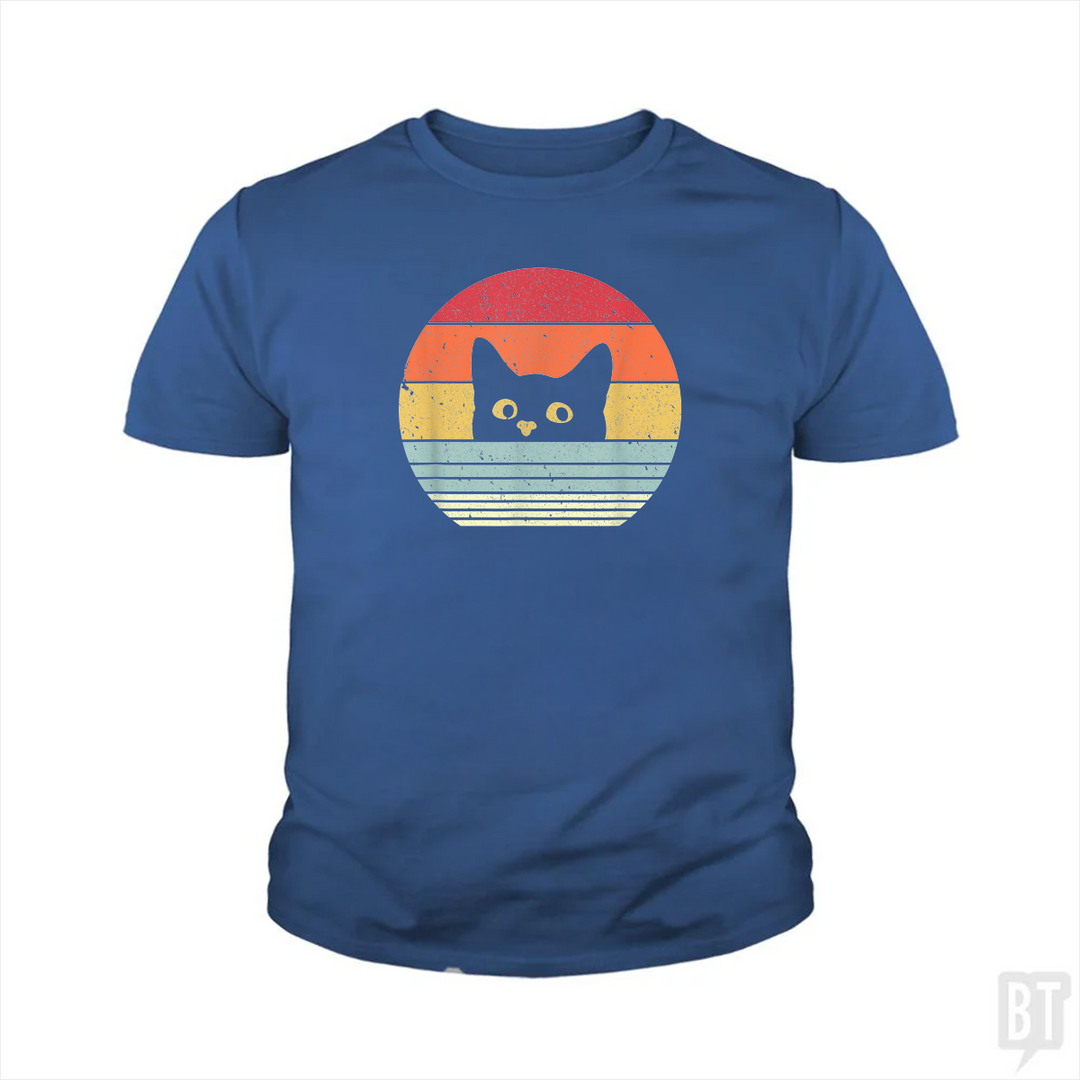 Cat Retro Style Kids Shirt