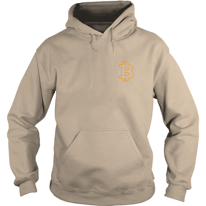 Bitcoin Logo Outline Left Chest Hoodie