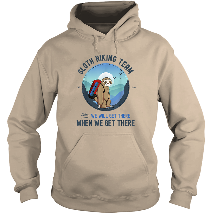 Funny Sloth Hiking Team Hoodie