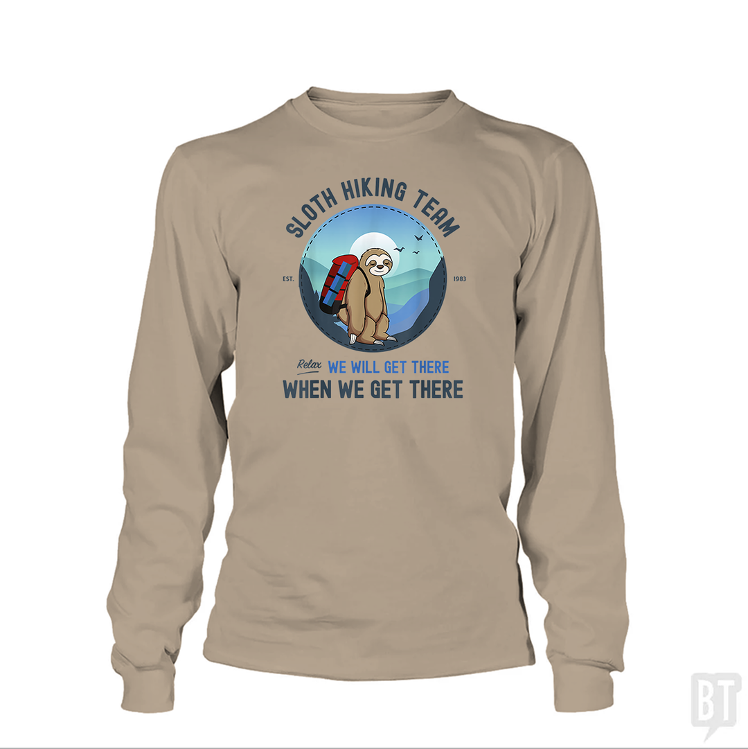 Funny Sloth Hiking Team Long Sleeve