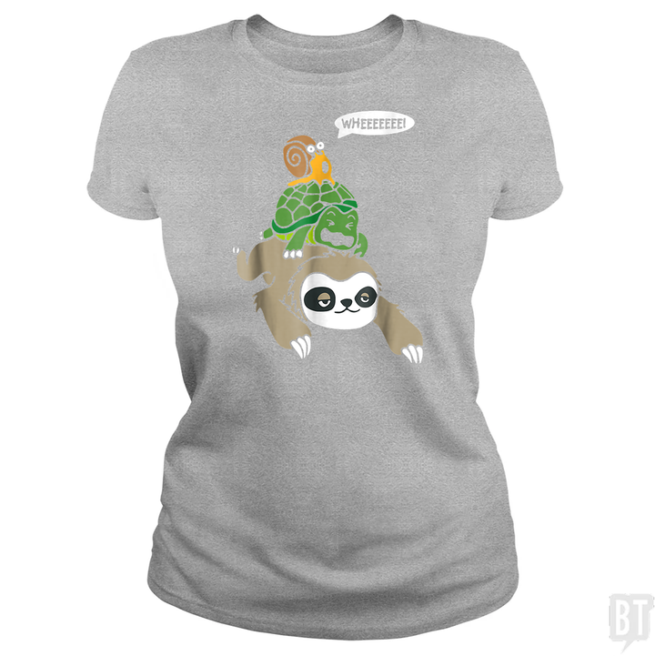Funny Snail Ridding Turtle Ridding Sloth