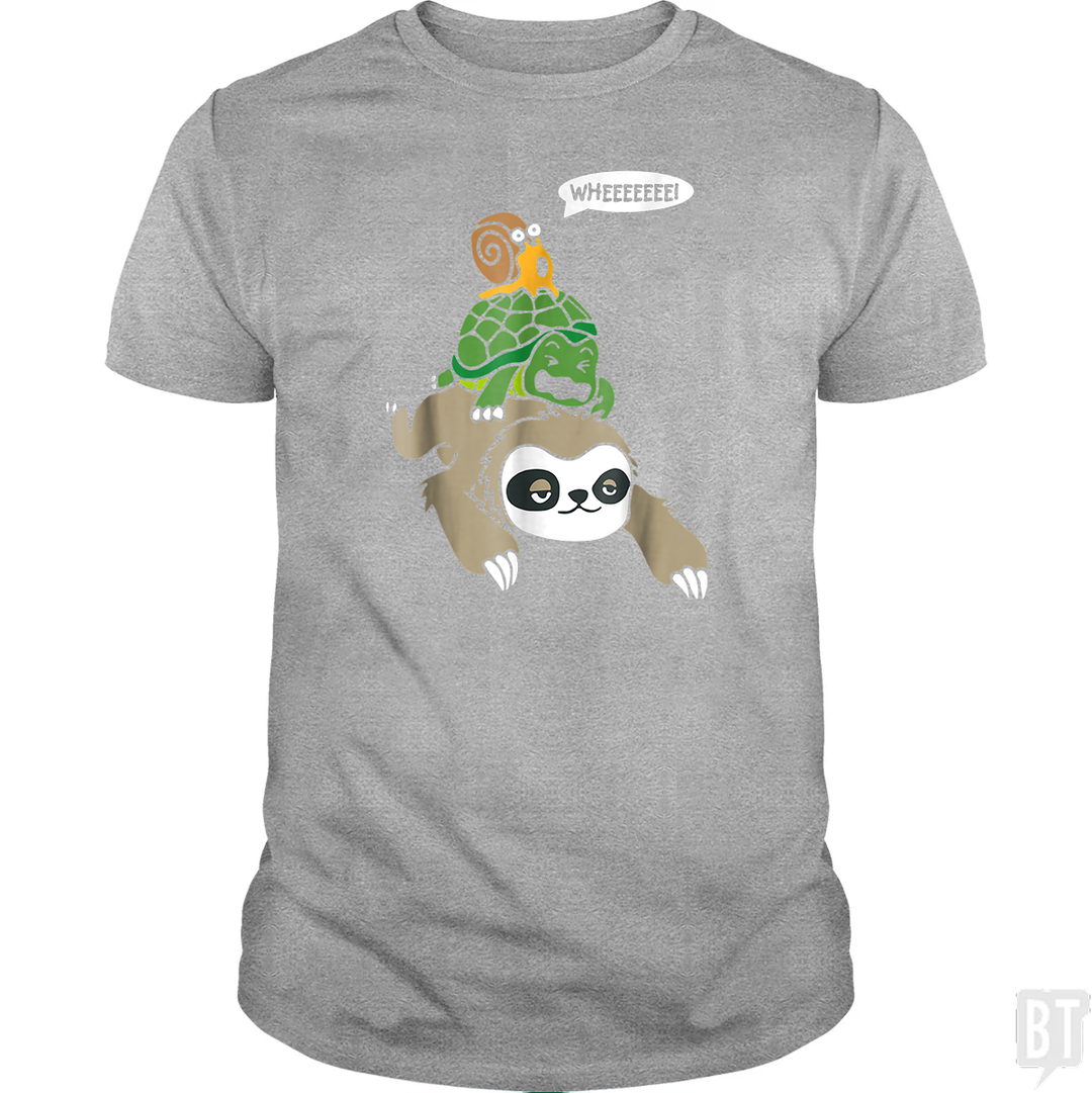 Funny Snail Ridding Turtle Ridding Sloth