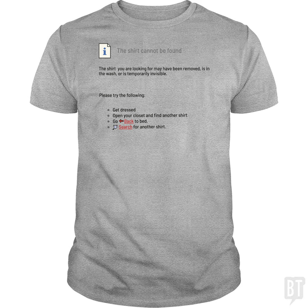 This Shirt Cannot Be Found