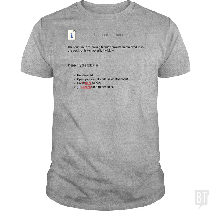 This Shirt Cannot Be Found