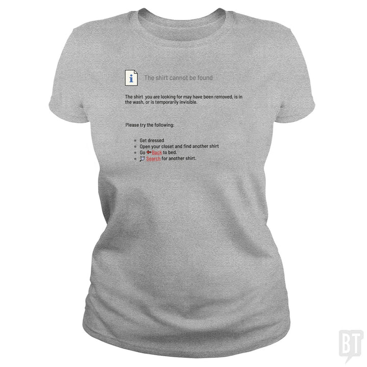 This Shirt Cannot Be Found