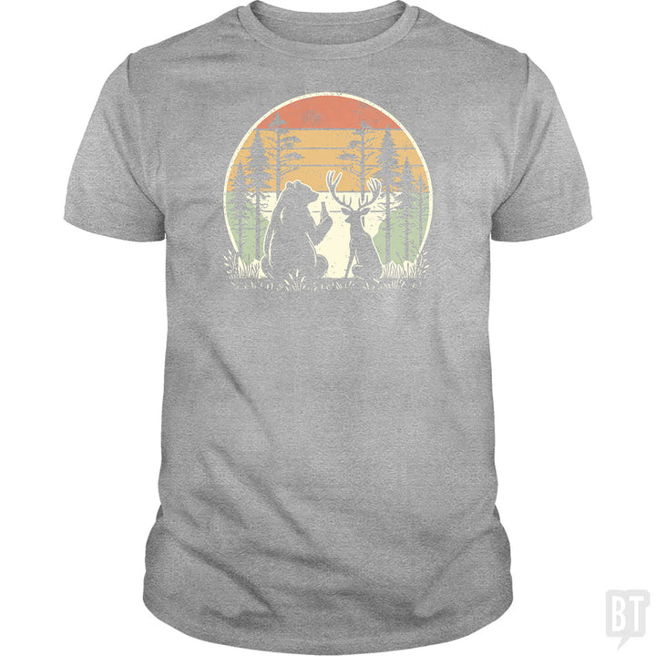 Bear And Deer Share A Beer