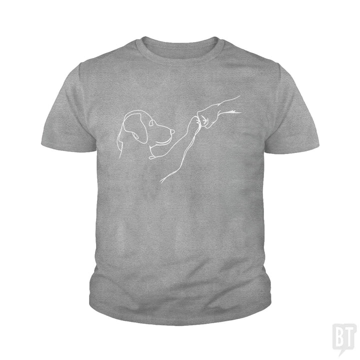 Dog and Human Fist Bump Kids Shirt