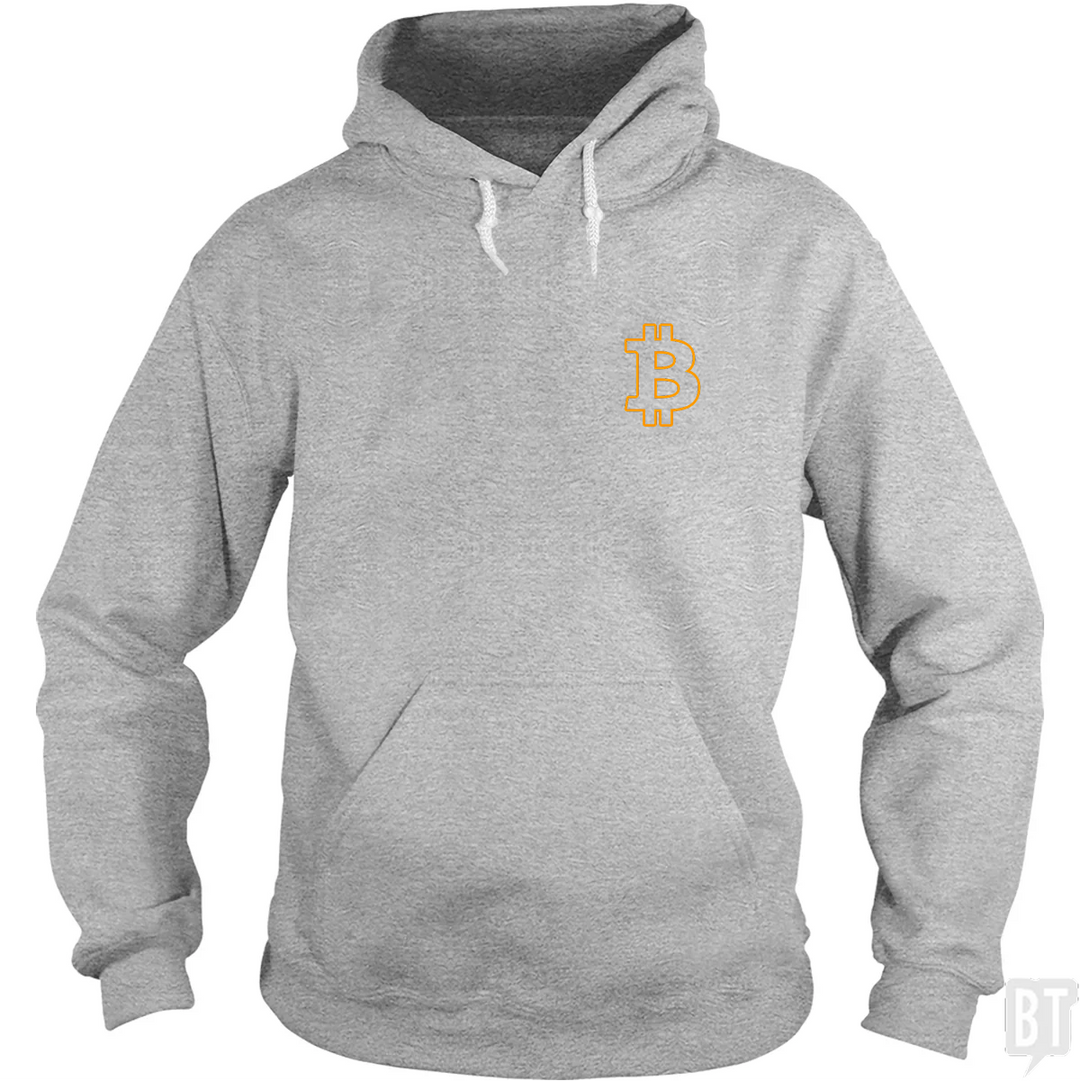 Bitcoin Logo Outline Left Chest Hoodie