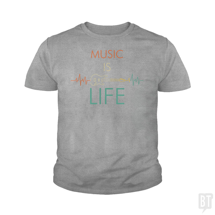 Music Is Life Kids Shirt