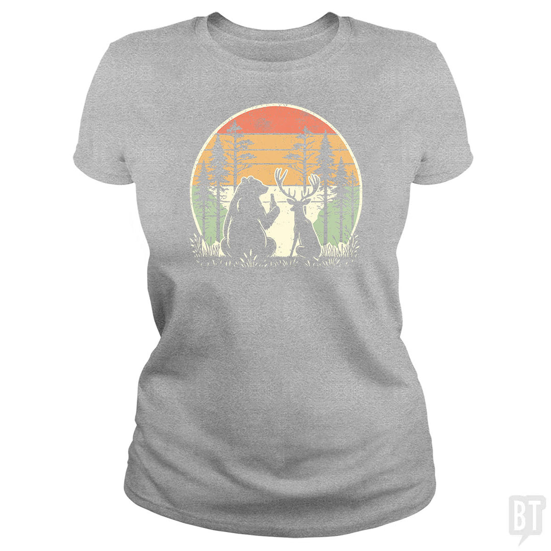 Bear And Deer Share A Beer
