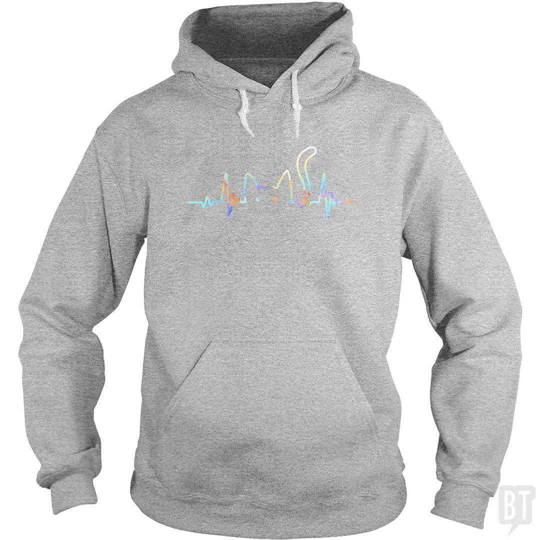 Heartbeat Cat Lover Hoodie