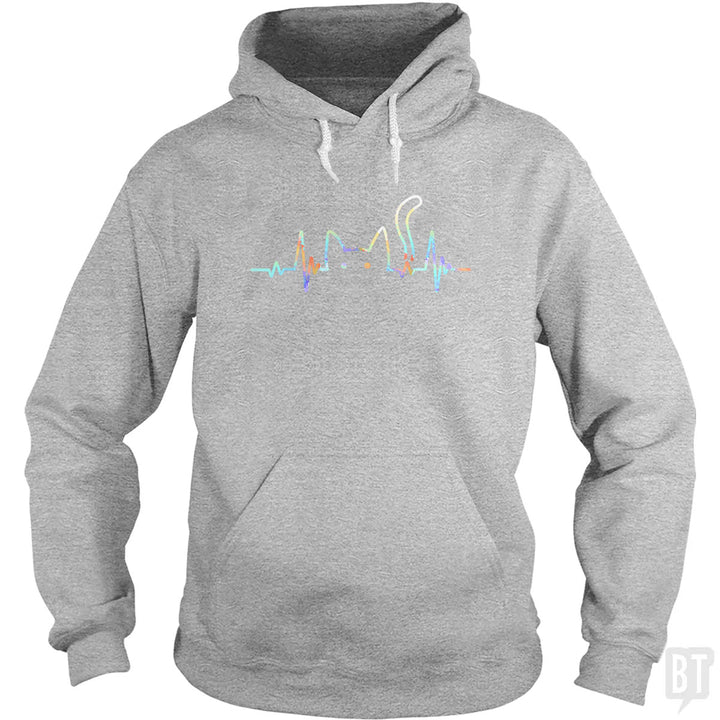 Heartbeat Cat Lover Hoodie