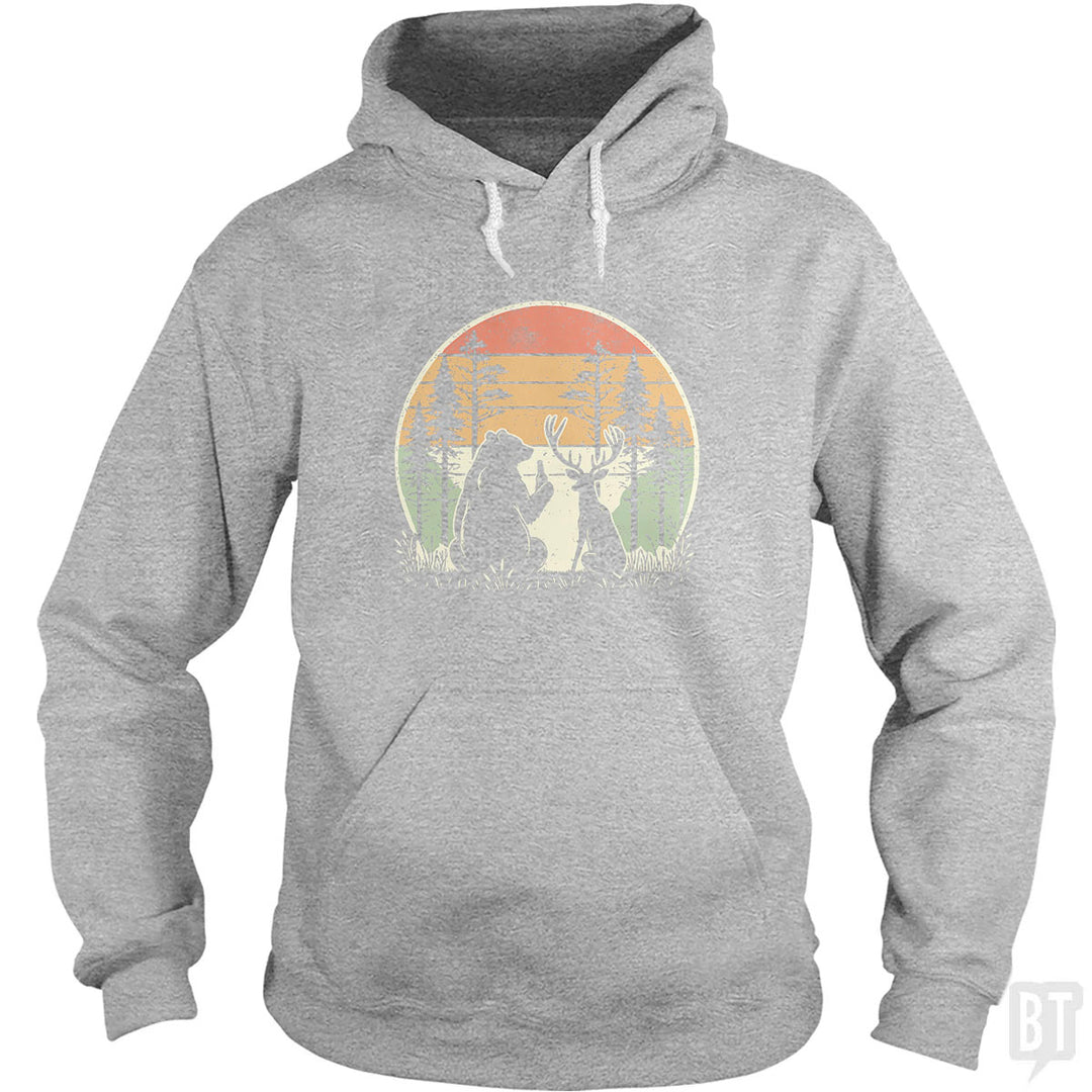 Bear And Deer Share A Beer Hoodie