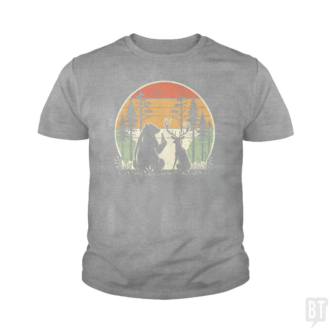 Bear And Deer Share A Beer Kids Shirt