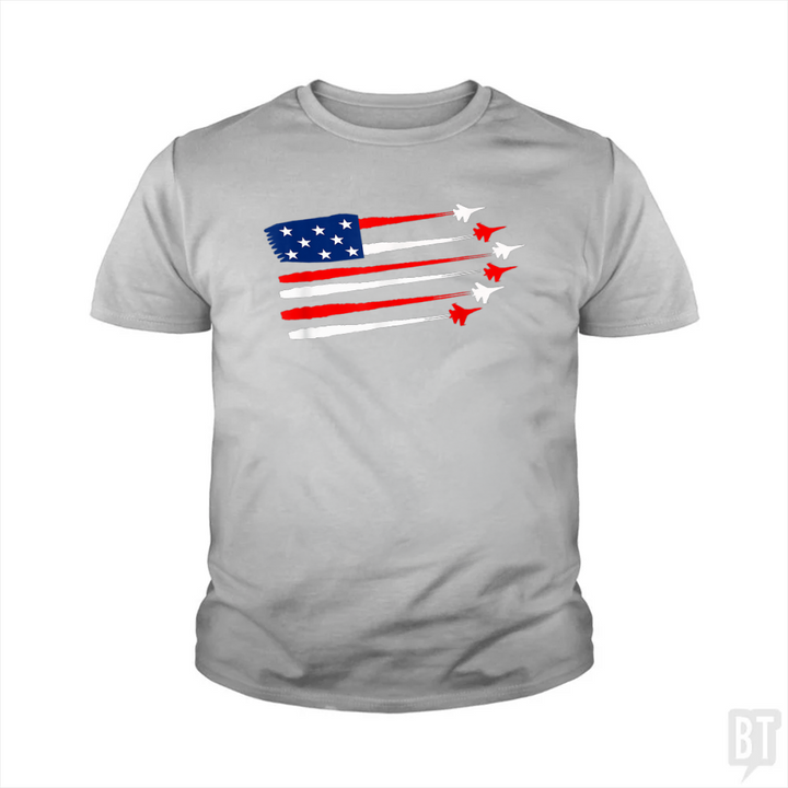 Fighter Jet American Kids Shirt