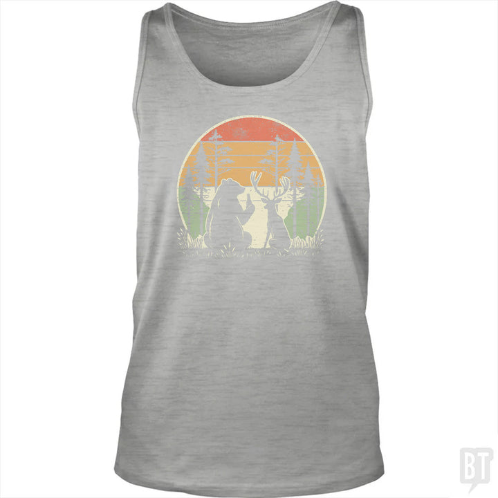 Bear And Deer Share A Beer Tank Top