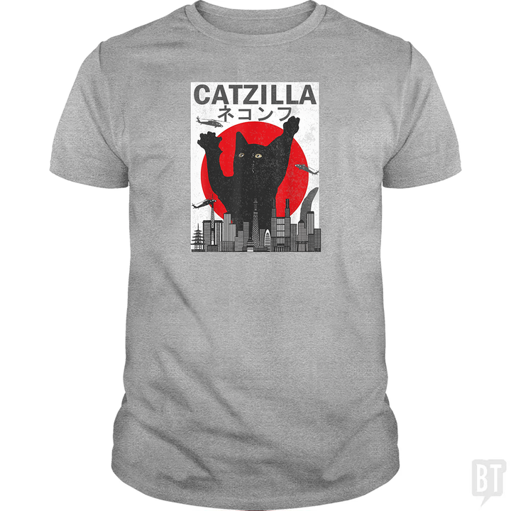 Vintage Catzilla Japanese Sunset