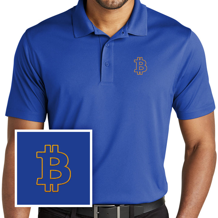 Bitcoin Outline Performance Polo Shirt