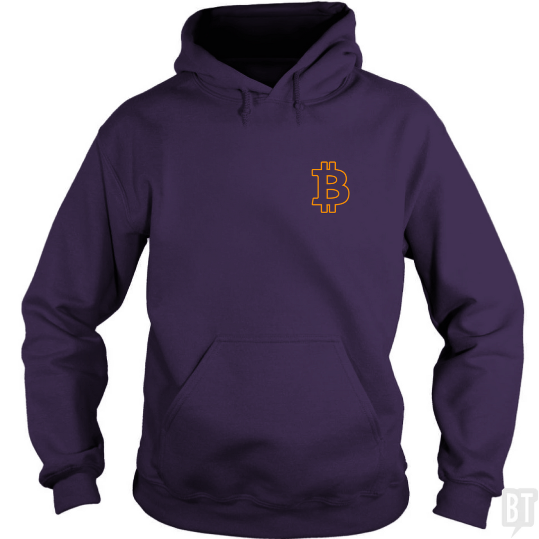 Bitcoin Logo Outline Left Chest Hoodie