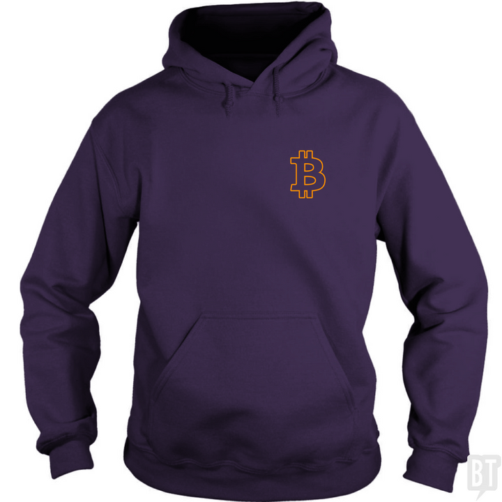 Bitcoin Logo Outline Left Chest Hoodie