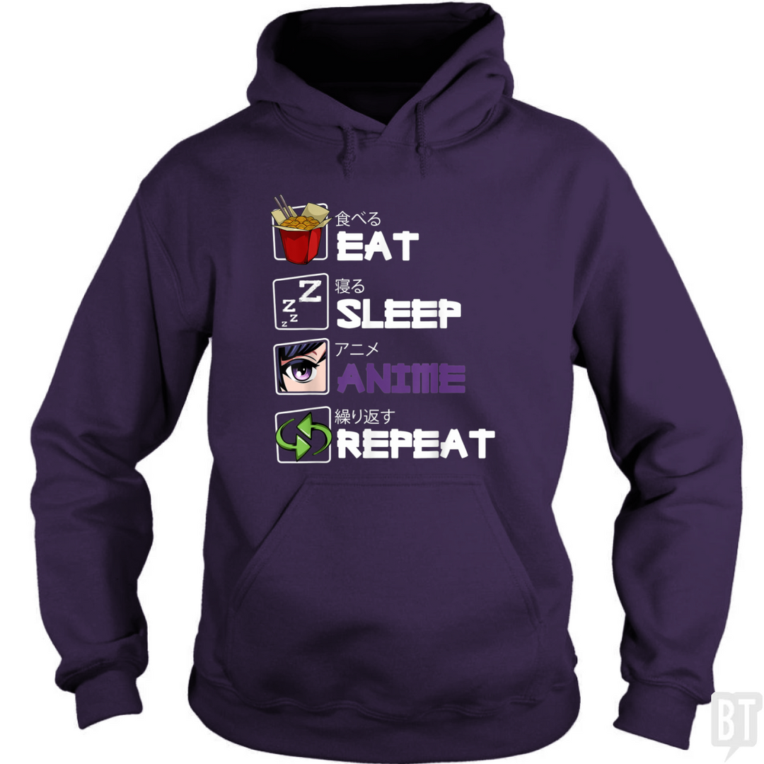 Eat Sleep Anime Repeat Hoodie