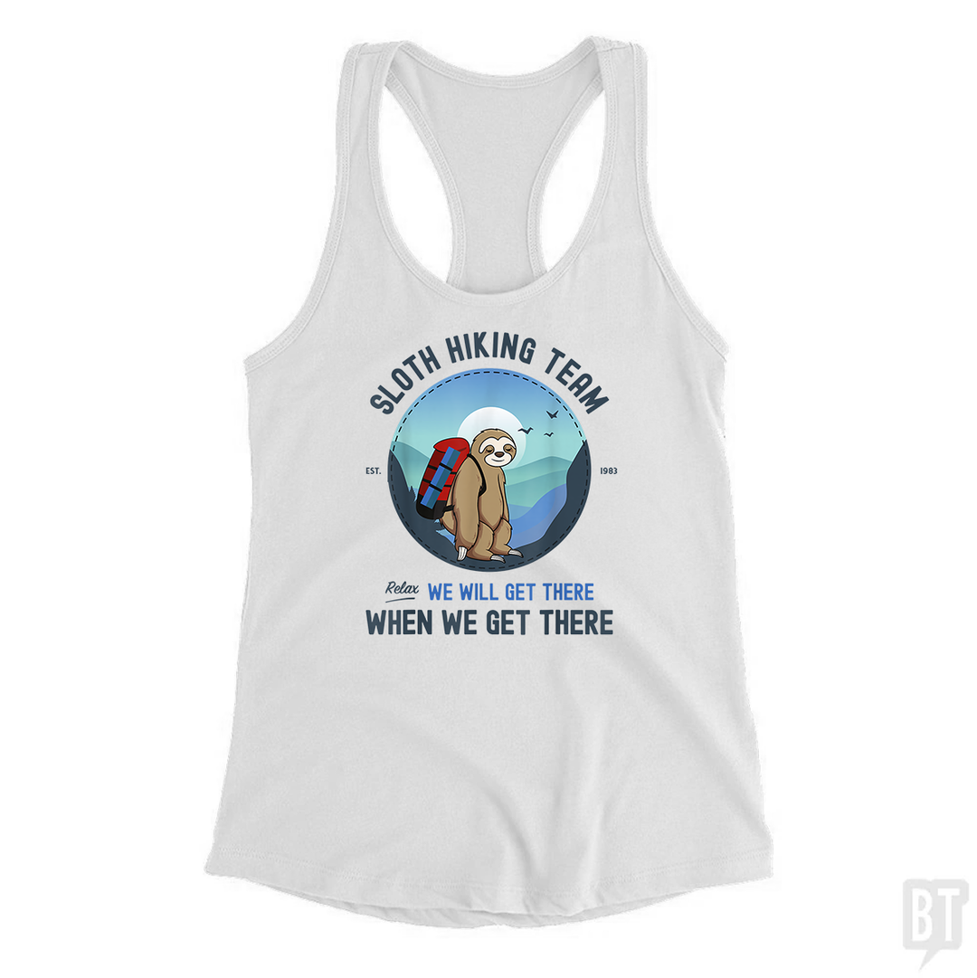 Funny Sloth Hiking Team Tank Top