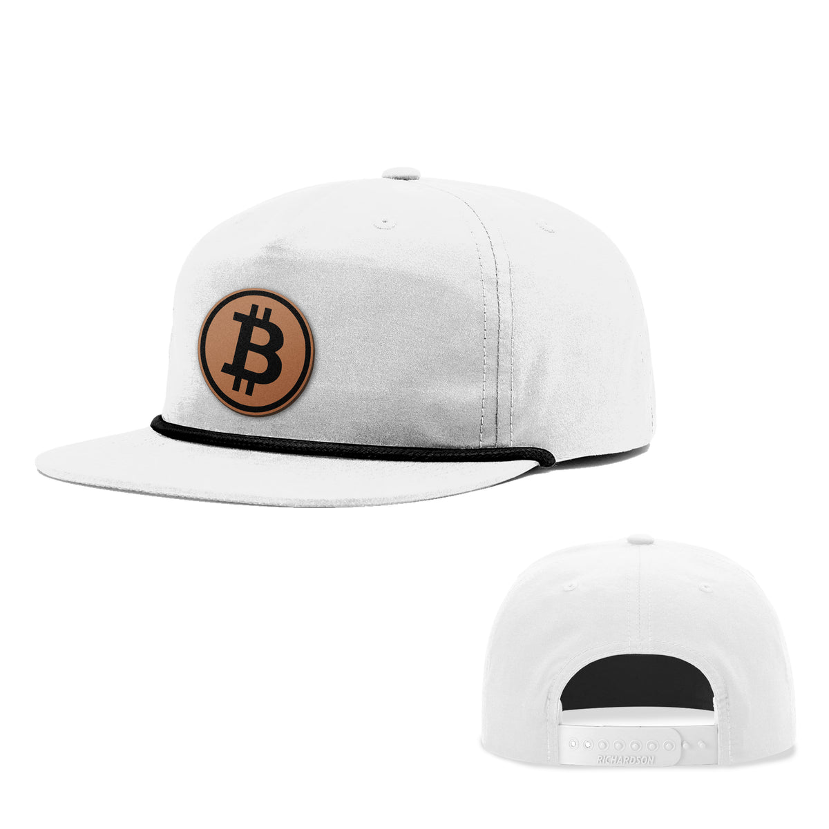 Bitcoin Leather Patch Rope Hats