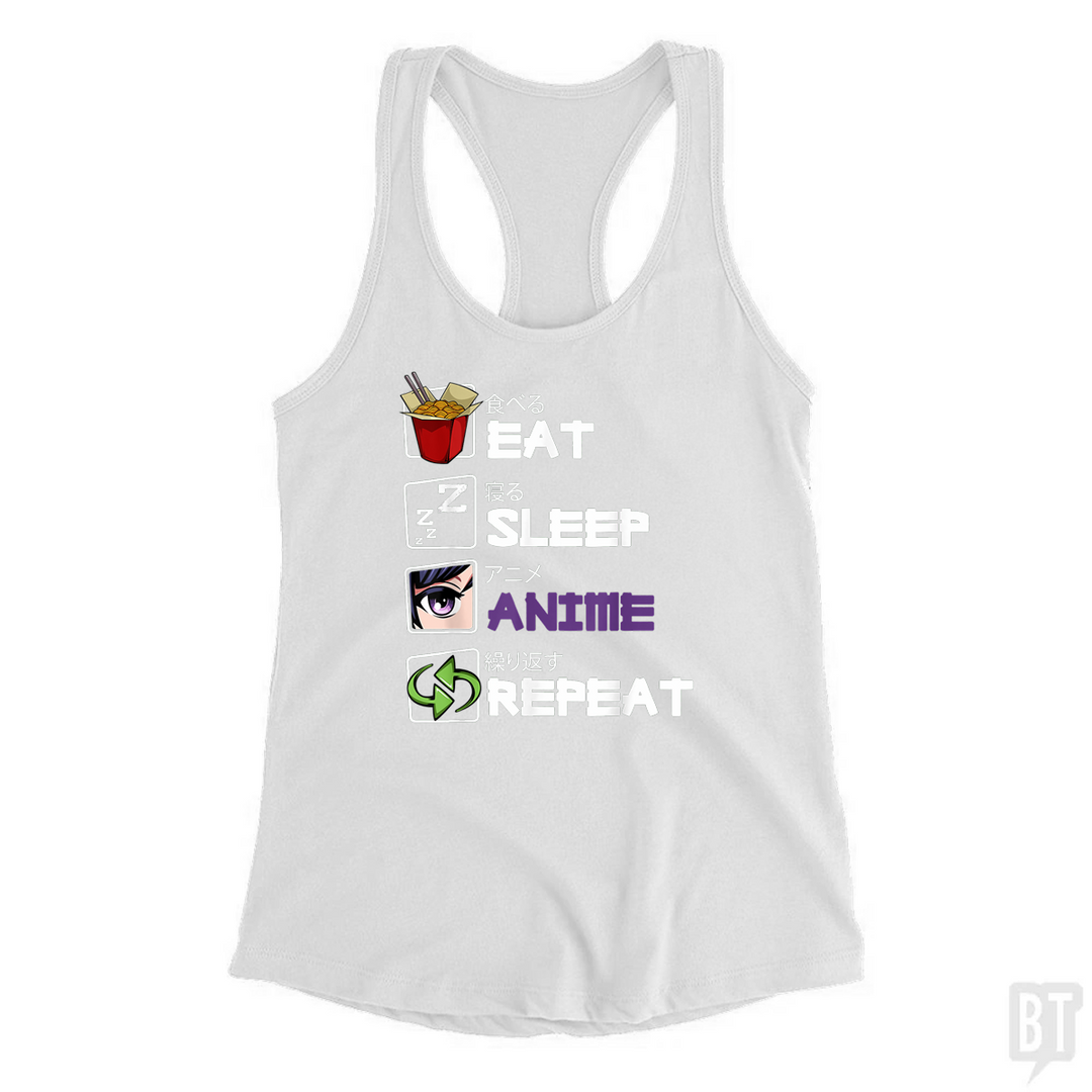 Eat Sleep Anime Repeat Tank Top