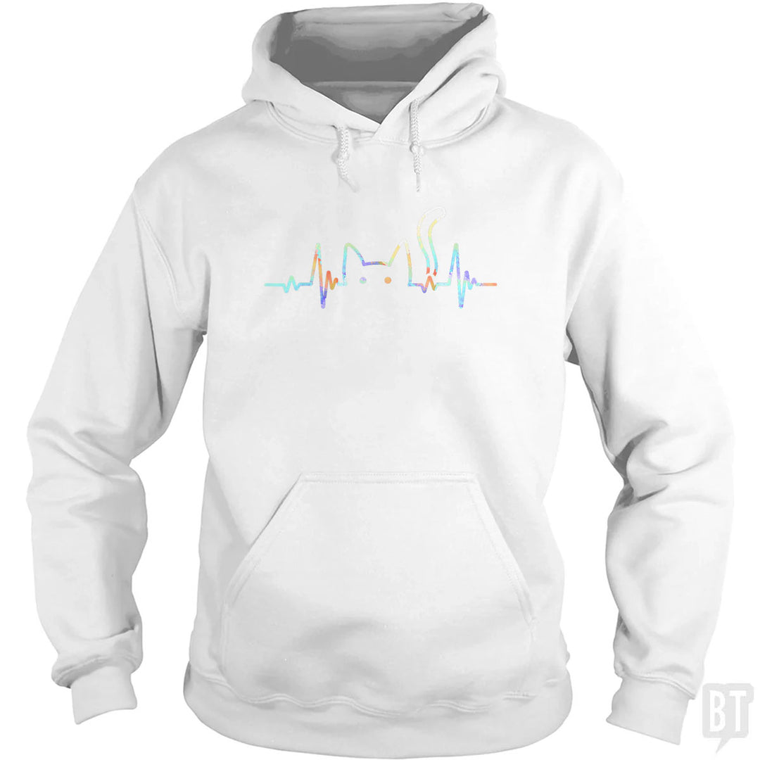 Heartbeat Cat Lover Hoodie