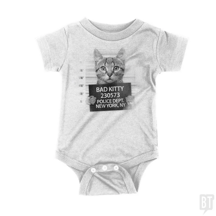 Funny Cute Bad Kitty Cat Baby One-Piece