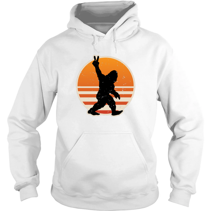 Retro Bigfoot Peace Hoodie
