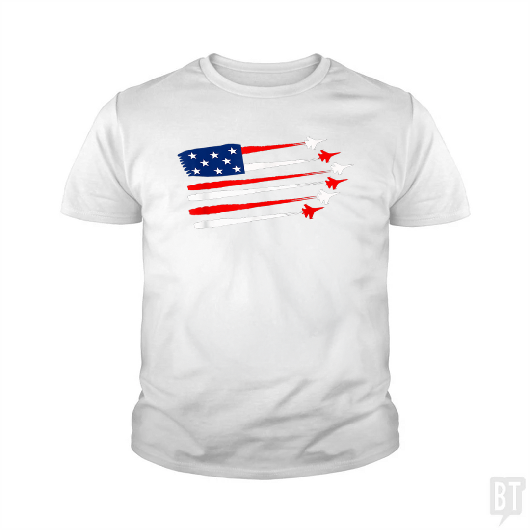 Fighter Jet American Kids Shirt