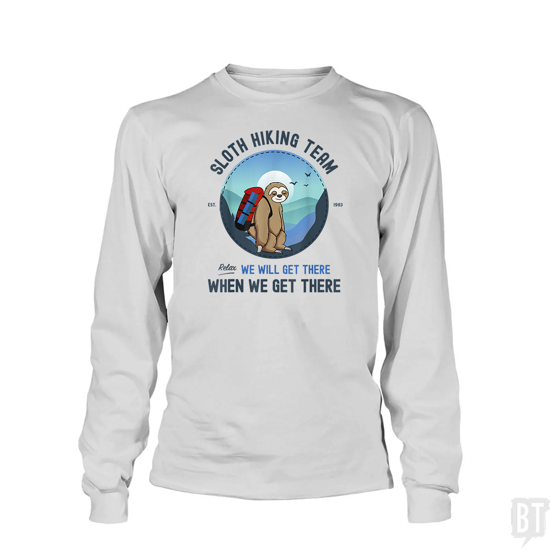 Funny Sloth Hiking Team Long Sleeve