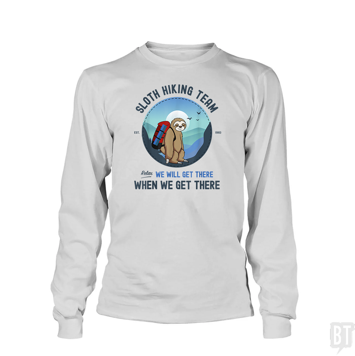 Funny Sloth Hiking Team Long Sleeve