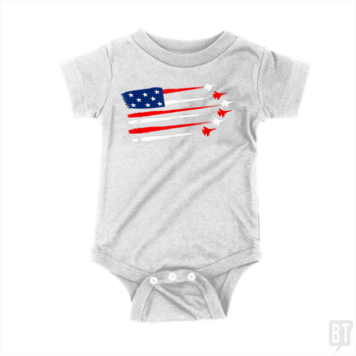 Fighter Jet American Baby One-Piece