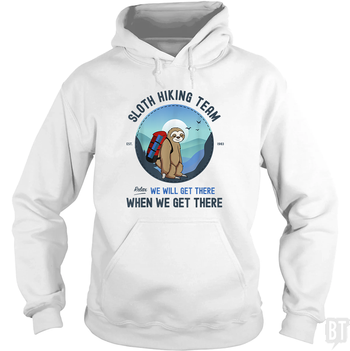 Funny Sloth Hiking Team Hoodie