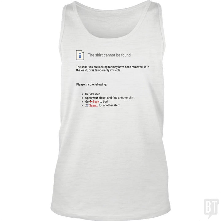 This Shirt Cannot Be Found Tank Top