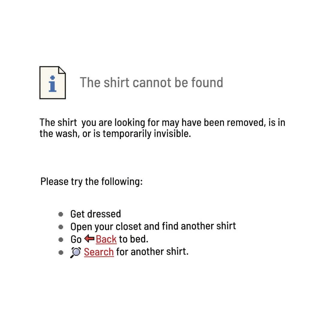 This Shirt Cannot Be Found Long Sleeve