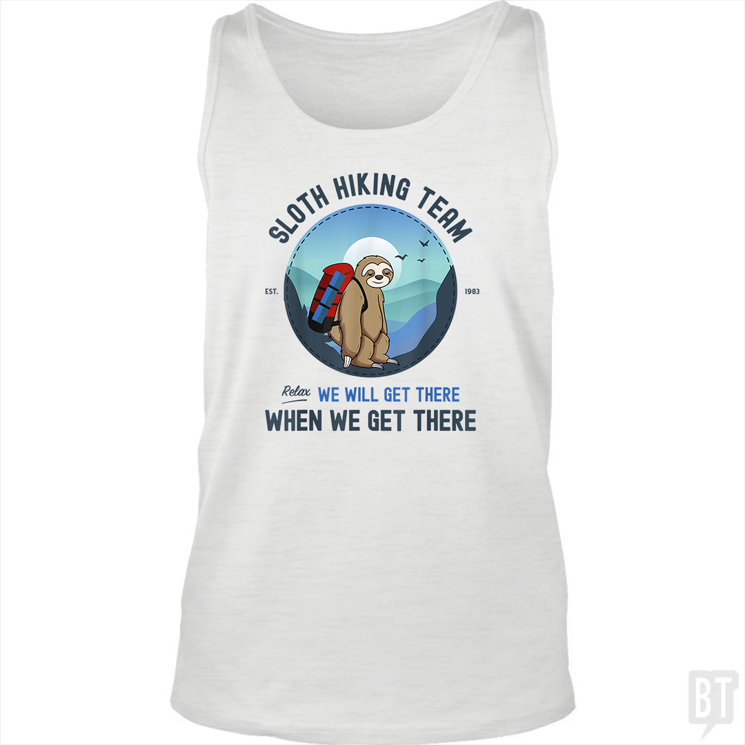 Funny Sloth Hiking Team Tank Top