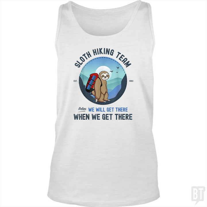Funny Sloth Hiking Team Tank Top