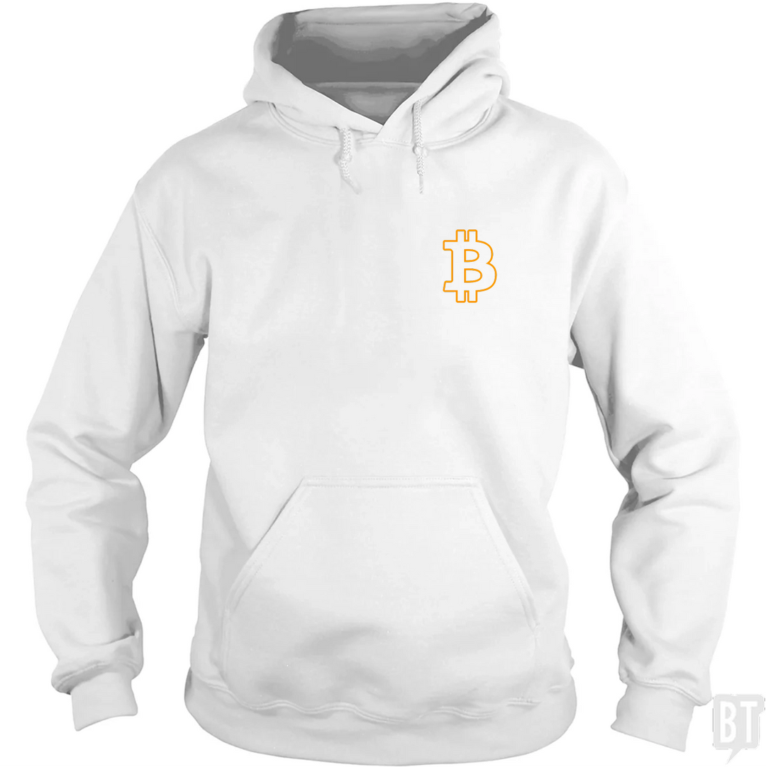 Bitcoin Logo Outline Left Chest Hoodie