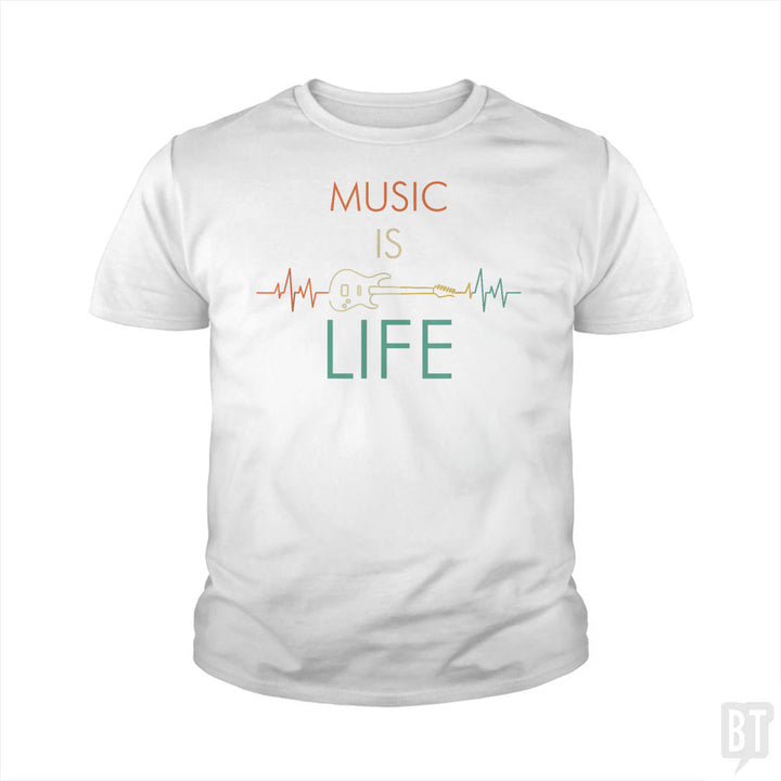 Music Is Life Kids Shirt
