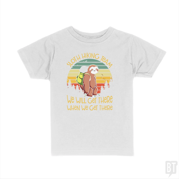 Funny Sloth Hiking Team #2 Kids Shirt