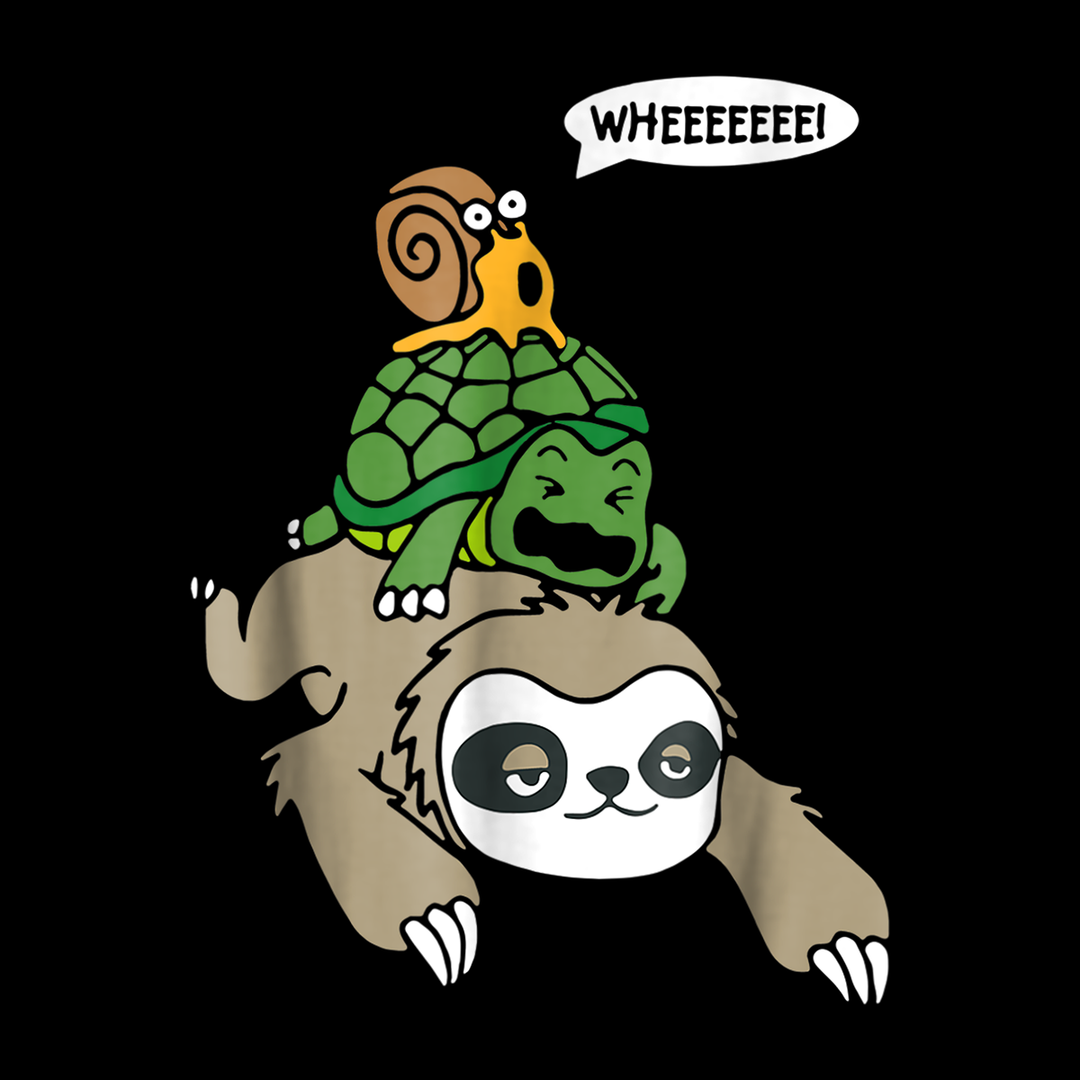 Funny Snail Ridding Turtle Ridding Sloth Hoodie