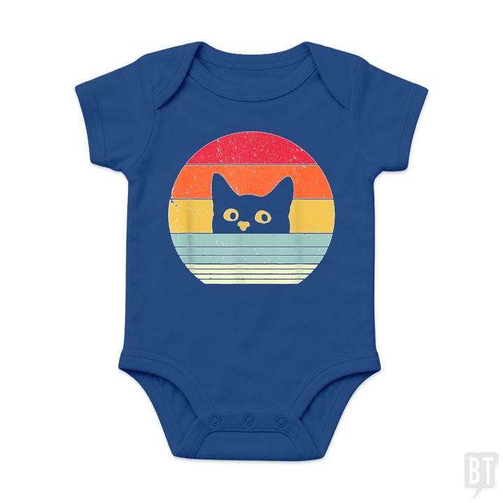Cat Retro Style Baby One-Piece