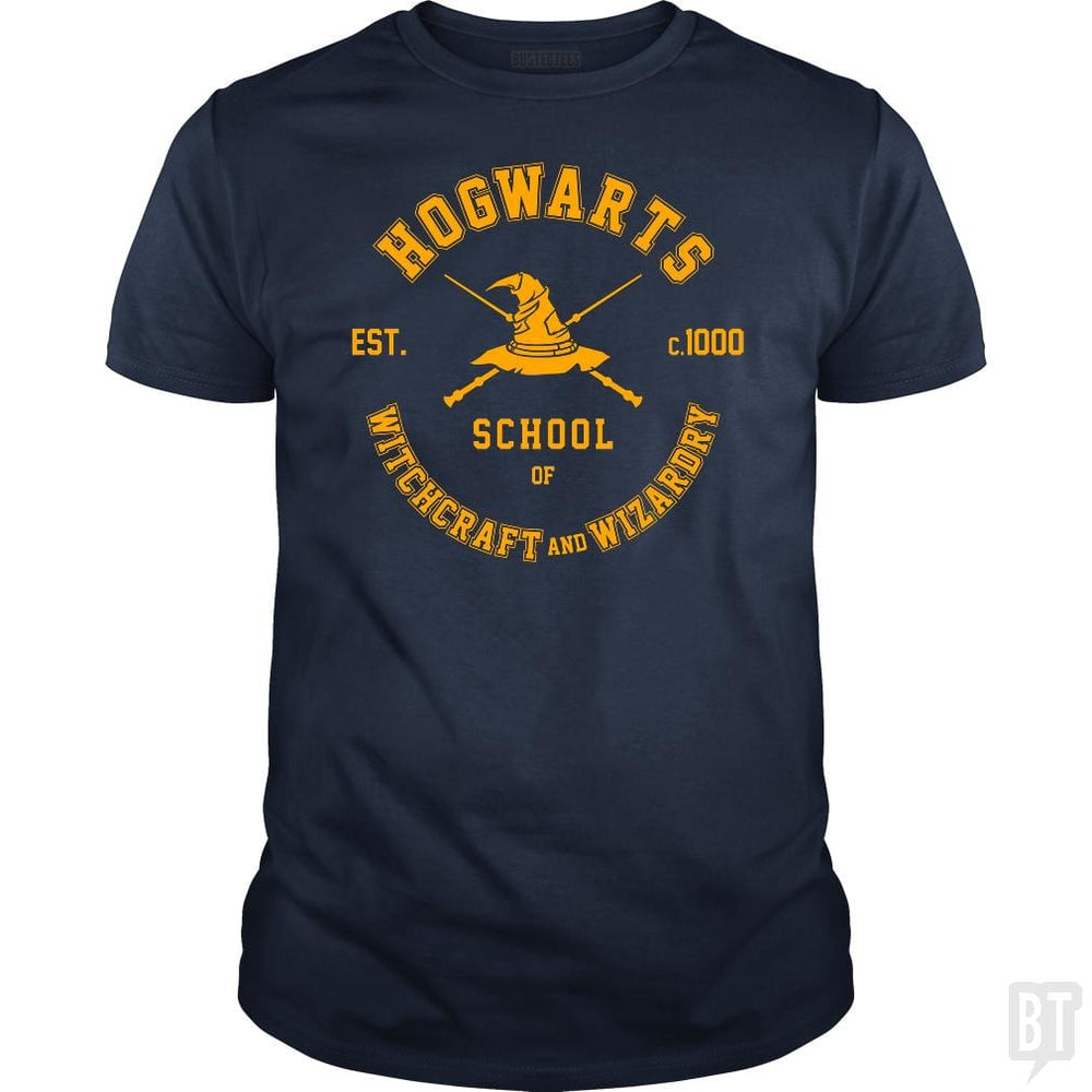 SunFrog-Busted Artpunk101 Classic Guys / Unisex Tee / Navy Blue / S Hogwarts - School of Witchcraft and Wizardry